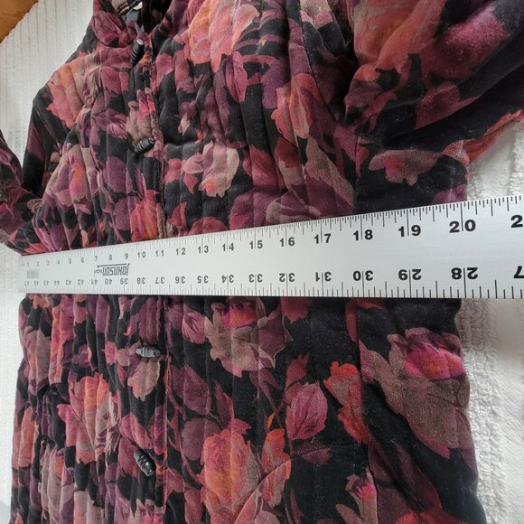 Vintage Sun'n Sand Floral Velvet Jacket With Chinese Knot Buttons - Picture 6 of 8